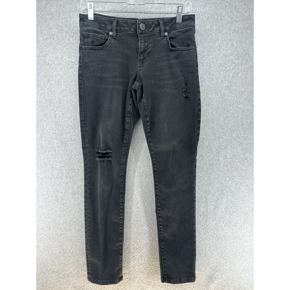 Cabi Womens Jeans Black 5 Pocket Distressed Holes Black Size 2 Skinny